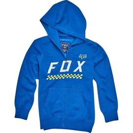 Толстовка подростковая Fox Youth Full Mass Zip, синий 2018, Вариант УТ-00071446: Размер: YL , изображение  - НаВелосипеде.рф