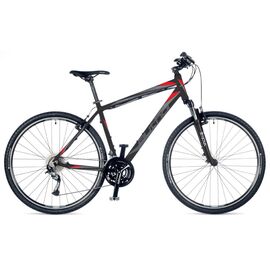Гибридный велосипед AUTHOR Stratos (700С) 2018, Вариант УТ-00077107: Рама 16" (Рост 155-166 см ) Цвет: черный/красный, изображение  - НаВелосипеде.рф