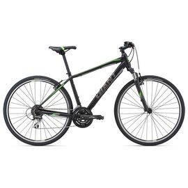 Городской велосипед Giant Roam 3 28" 2018, Вариант УТ-00073763: Рама: L (Рост: 175 - 180 cm), Цвет: матовый черный/ярко-зеленый, изображение  - НаВелосипеде.рф