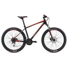 Горный велосипед Giant Talon 3 27,5" 2018, Вариант УТ-00075841: Рама: L (Рост: 175 - 180 cm), Цвет: полуматовый черный/ярко-красный, изображение  - НаВелосипеде.рф