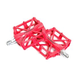 Педали BMX алюминиевые H32 HORST, литые, широкие, с шипами, 92х95х15мм 388г/пара, красный, 00-170835, изображение  - НаВелосипеде.рф