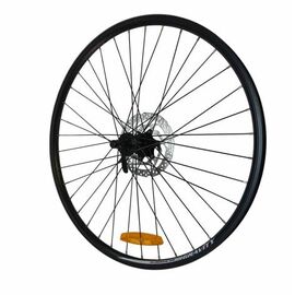 Колесо велосипедное переднее 26", 36 спиц с тормозным диском 160 мм, черный, втулка SHIMANO, CENTER LOCK, изображение  - НаВелосипеде.рф