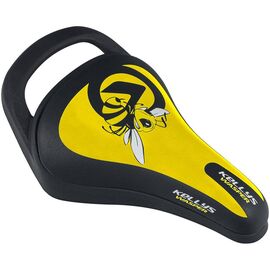 Седло KLS WASPER детское, 245x145мм, с ручкой, жёлтое, изображение  - НаВелосипеде.рф