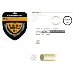 Комплект тросов переключения JAGWIRE Pro Shift Kit с рубашкой, заглушками, салатовый, PCK502, изображение  - НаВелосипеде.рф