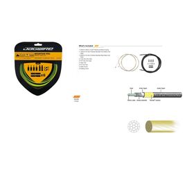 Комплект тормозных тросов JAGWIRE Mountain Pro Brake Kit с рубашкой, заглушками, оранжевый, PCK406, изображение  - НаВелосипеде.рф