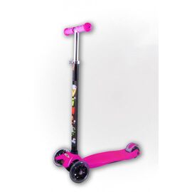 Самокат Vinca Sport, трёхколесный, с регулируемой стойкой руля, со светящимися колёсами, розовый, до 50 кг, VSP 2 pink, изображение  - НаВелосипеде.рф