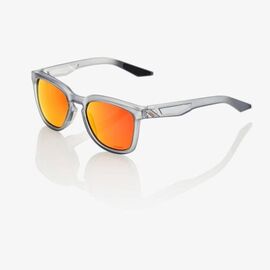 Очки велосипедные 100% Hudson Soft Tact Translucent Crystal Grey / HiPER Red Multilayer Mirror, 61028-255-43, изображение  - НаВелосипеде.рф