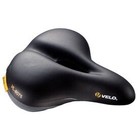 Седло велосипедное VELO PLUSH, комфорт, 247х215мм, пена, 622г, амортизатор пружина, чёрное, VL-6075E, изображение  - НаВелосипеде.рф