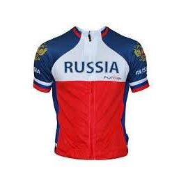 Велофутболка FunkierBike J-RUSSIA  PRO с лого РОССИЯ  с молнией S бело-сине-красная, 16-011, изображение  - НаВелосипеде.рф