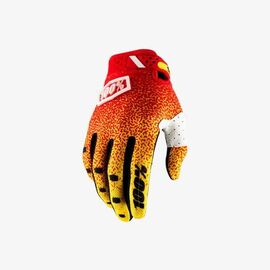 Велоперчатки 100% Ridefit Glove, красно-желтый, 2018, 10001-037-12, Вариант УТ-00079325: Размер: L, изображение  - НаВелосипеде.рф