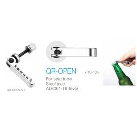 Эксцентрик MR.CONTROL  подседельный, сталь/AL6061-T6, с функцией открывалки, серебристый, QR-OPEN-SH, изображение  - НаВелосипеде.рф