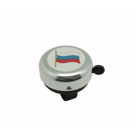 Звонок велосипедный TBS Ø53мм "Флаг" хромированный, алюминий/пластик, BELL-03F, изображение  - НаВелосипеде.рф