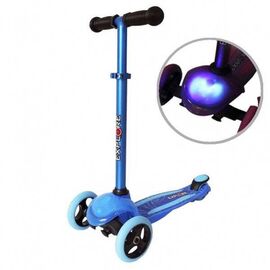 Самокат Explore Tris со светящейся платформой, голубой, складной, управление наклоном, до 50 кг, as_tris.г, изображение  - НаВелосипеде.рф