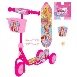 Самокат Toymart с корзиной Winx, звонок, розовый, кикборд, материал: сталь, до 40 кг, ST-PL-WINX/157979, изображение  - НаВелосипеде.рф