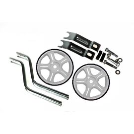 Приставные колеса Vinca Sport, стойки  сталь на 12-20, колесо пластик, белые, HRS 12-20 white, изображение  - НаВелосипеде.рф