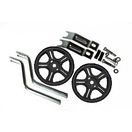 Приставные колеса Vinca Sport, стойки сталь на 12-20, пластик, черные, HRS 12-20 black, изображение  - НаВелосипеде.рф