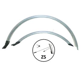 Крылья велосипедные комплект, Vinca Sport, 26, ширина 60мм, PVC, удлиненные, HN 12-1 (26") silver, изображение  - НаВелосипеде.рф