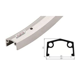 Обод велосипедный, Vinca sport, 24, алюминиевый, одинарный, 36Hх14G, цвет серебристый, GJS 24, изображение  - НаВелосипеде.рф