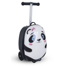 Самокат-чемодан Zinc, Panda, чёрно- белый, трёхколёсный, детский, складной, до 50 кг, ZC04465, изображение  - НаВелосипеде.рф