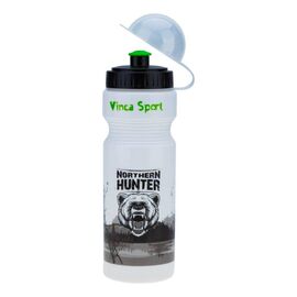 Фляга велосипедная, Vinca sport VSB 21 nothern hunter, с защитой от пыли, 750мл, рисунок медведь, изображение  - НаВелосипеде.рф