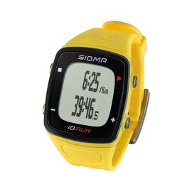 Часы спортивные SIGMA SPORT iD.RUN: скорость и расстояние (на основе GPS), желтые, изображение  - НаВелосипеде.рф