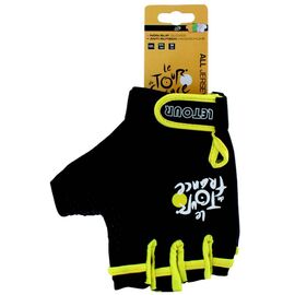 Велоперчатки TOUR DE FRANCE, черно-желтые, 5-719975, Вариант 00-00015709: Размер: M, изображение  - НаВелосипеде.рф