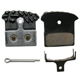 Тормозные колодки SHIMANO для дискового тормоза F03C, металлические, с радиатором, пара Y8J79802A, изображение  - НаВелосипеде.рф