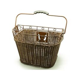 Велокорзина TBS, передняя, с ручкой, TP-393FSH, изображение  - НаВелосипеде.рф