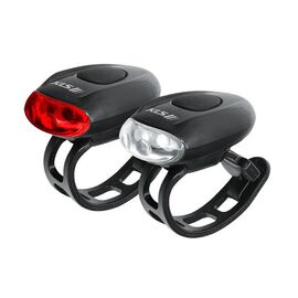 Комплект освещения KELLYS EGGY, 2 диода, 2 режима, чёрный,батарейки в комплекте, Lighting set KLS EGGY, black, изображение  - НаВелосипеде.рф