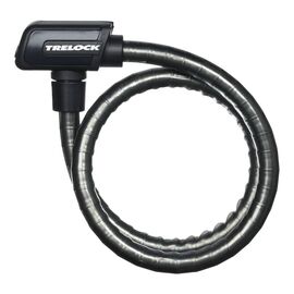 Велосипедный замок TRELOCK P 2, тросовый, на ключ, 15 х 800 мм, с держателем ZK 432, черный, 8002413-SilverLine, изображение  - НаВелосипеде.рф