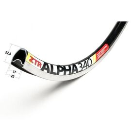 Обод велосипедный 700 Stans NoTubes ZTR ALPHA 340, 20H, черный, боковая стенка серебристая, RWAP90020, изображение  - НаВелосипеде.рф