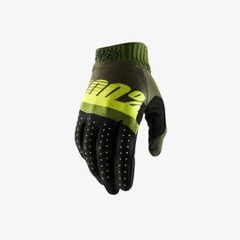 Велоперчатки 100% Ridefit Glove Army Green/ Fluo Lime/Fatigue, 2018, 10014-266-12, Вариант УТ-00115662: Размер: L , изображение  - НаВелосипеде.рф