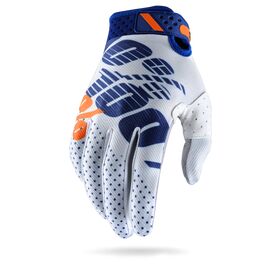 Велоперчатки 100% Ridefit Glove, бело-синий, 2017, 10001-015-12, Вариант УТ-00118355: Размер: L , изображение  - НаВелосипеде.рф