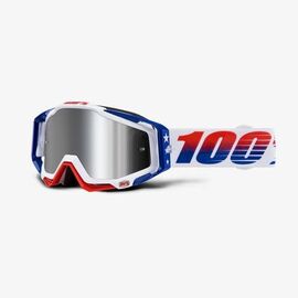 Очки велосипедные 100% Racecraft Plus LE MXDN Red/White/Blue /Injected Silver Flash Mirror Lens, 50120-280-02, изображение  - НаВелосипеде.рф
