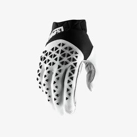 Велоперчатки 100% Airmatic Glove, черно-бело-серебристый, 2018, 10012-011-12, Вариант УТ-00115605: Размер: L, изображение  - НаВелосипеде.рф