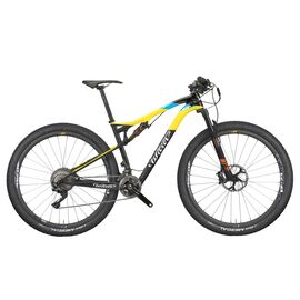 Двухподвесный велосипед Wilier 110FX XT 2x11, FOX 32 SC CrossMax Elite, 2019, Вариант УТ-00115962: Рама: L (Рост: 177-182 см), Цвет: голубой/желтый, изображение  - НаВелосипеде.рф