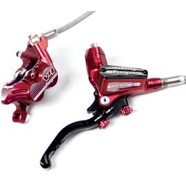 Тормоз Hope Tech 3 V4 Front - No Rotor - Red - BRAIDED -L/H (комплект), T3V4RBFL, изображение  - НаВелосипеде.рф