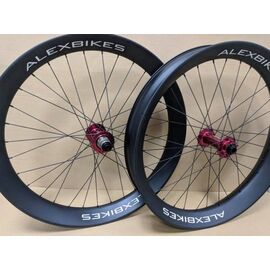 Велосипедные карбоновые колеса ALEXBIKES в сборе, ширина обода 90 мм, + втулки (26-90-red), изображение  - НаВелосипеде.рф