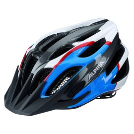 Велошлем детский Alpina FB Jr. 2.0 Flash, серо-сине-красно-белый, 2018, Вариант УТ-00118825: Размер: 50-55 см, изображение  - НаВелосипеде.рф