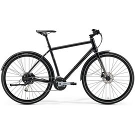 Велосипед гибридный Merida Crossway Urban 100, 2019, 6110778246, Вариант УТ-00123999: Рама: L 55cm (Рост: 175-180 см), Цвет: GlossyBlack/Silver, изображение  - НаВелосипеде.рф
