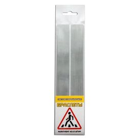 Набор световозвращающих браслетов из 2-х штук COVA™, размер 25х200 мм, цвет белый, изображение  - НаВелосипеде.рф