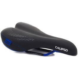 Велосипедное седло Vinca Sport 260*160 мм, европодвес, черное с синим, VS 04 calypso black/blue, изображение  - НаВелосипеде.рф