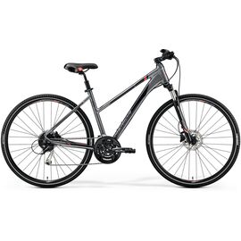 Велосипед гибридный, женский Merida Crossway 100, 2019, Вариант УТ-00118562: Рама: M 51cm (Рост: 170-175 см), Цвет: DarkSilver/Red/Black, изображение  - НаВелосипеде.рф