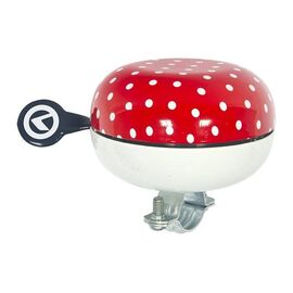 Звонок KELLYS Bell 80, 80 мм, сталь, "красный в горошек", Bell Bell 80 Red Dots, изображение  - НаВелосипеде.рф