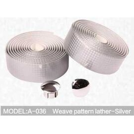 Обмотка руля велосипедная Kivi, Weave Pattern lather, серебристый, A-036, изображение  - НаВелосипеде.рф