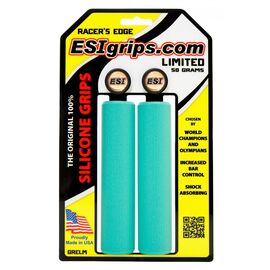 Грипсы велосипедные ESI Racer's Edge, Seafoam, голубой, GRELM-SF, изображение  - НаВелосипеде.рф