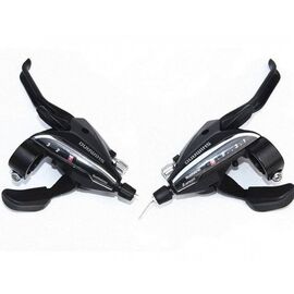 Шифтер с тормозной ручкой Shimano Acera EF65, комплект, 3x8 скорости, трос+оплетка, ESTEF65P8A3L, изображение  - НаВелосипеде.рф