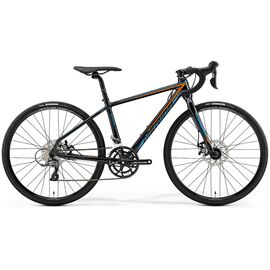 Подростковый велосипед Merida Mission Road 26" 2019, Вариант УТ-00115520: Рама: 39 см (Рост: 135-155 см), Цвет: MetallicBlack/Orange/Blue, изображение  - НаВелосипеде.рф
