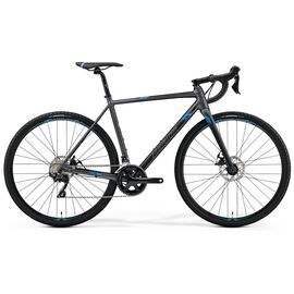 Шоссейный велосипед Merida Mission CX 400, 28" 2019, Вариант УТ-00110089: Рама: L 56cm (Рост: 175-180 см), Цвет: MattSilver/Blue, изображение  - НаВелосипеде.рф