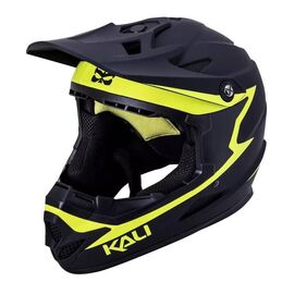Шлем велосипедный KALI Full Face DOWNHILL/BMX ZOKA, матовый черно-неоновый 2019, 02-619218, Вариант УТ-00128943: Размер: 54-56см, изображение  - НаВелосипеде.рф
